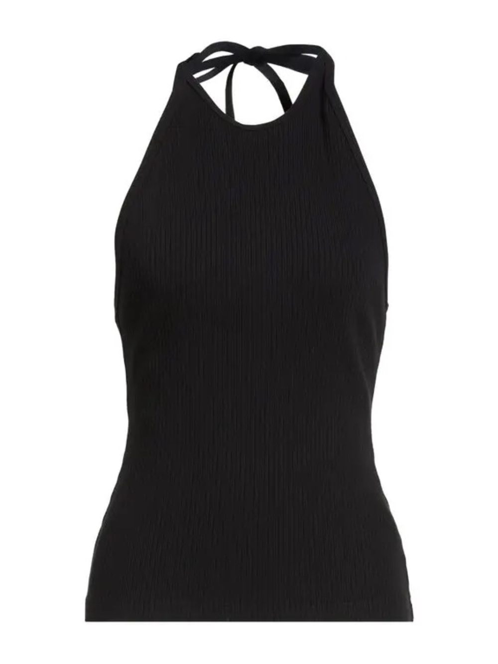 Agolde Black Halter Neck Ribbed Tank Top - Women